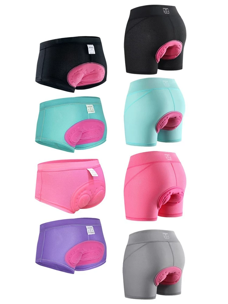 Quần short đạp xe leo núi nữ WOSAWE có đệm silicon, quần short đạp xe đường trường, quần short thể thao, quần short đạp xe spinning