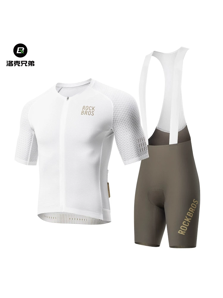 Rock Brothers bộ quần áo đi xe đạp ngắn tay quần short yếm đường núi unisex quần áo đi xe đạp mùa hè