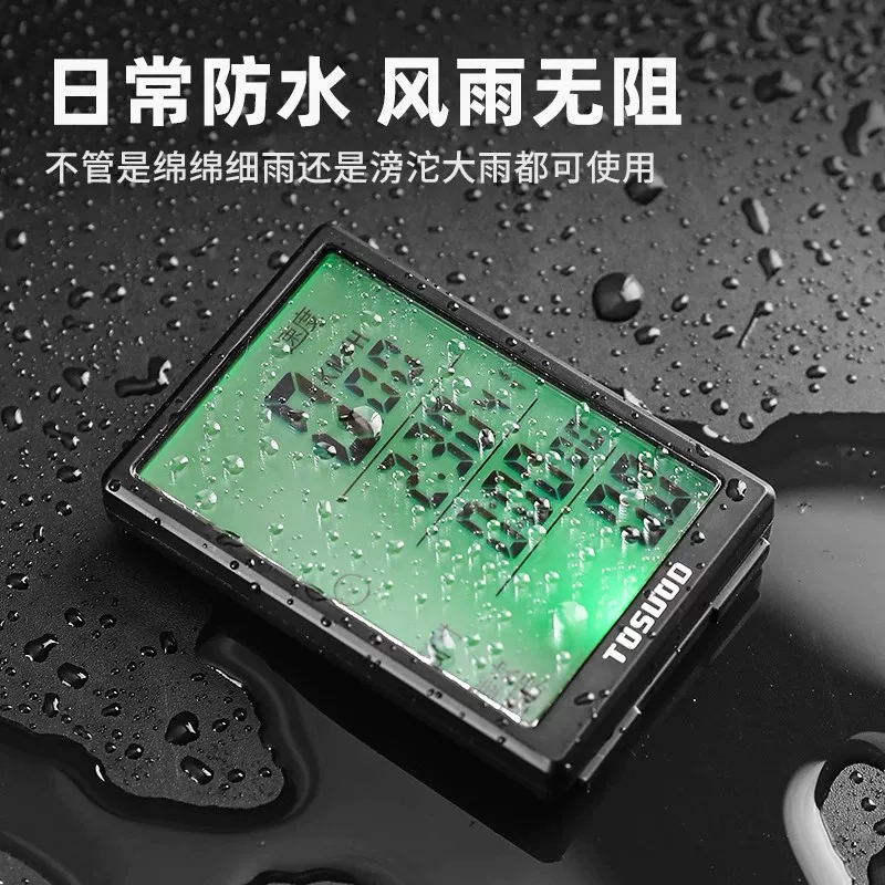 Máy đo tốc độ xe đạp leo núi Captain Tas không dây, chống nước, phát sáng, kèm giá đỡ mở rộng