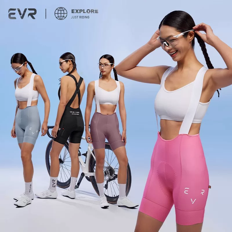 Quần short đi xe đạp mũi tên đôi mới của EVR dành cho nữ, quần short thoáng khí nhanh khô mùa xuân và mùa hè, quần short có dây đeo dành cho xe đạp leo núi và đường trường