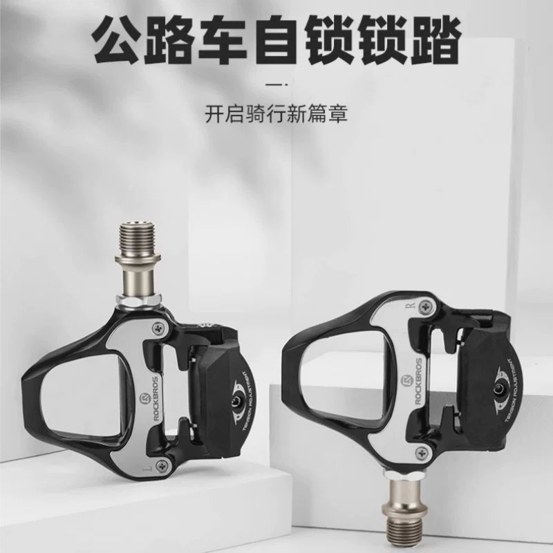 Rock Brothers xe đạp đường trường bàn đạp không cần kẹp hợp kim nhôm bàn đạp vòng bi SPD-SL với giày đạp xe đạp thiết bị