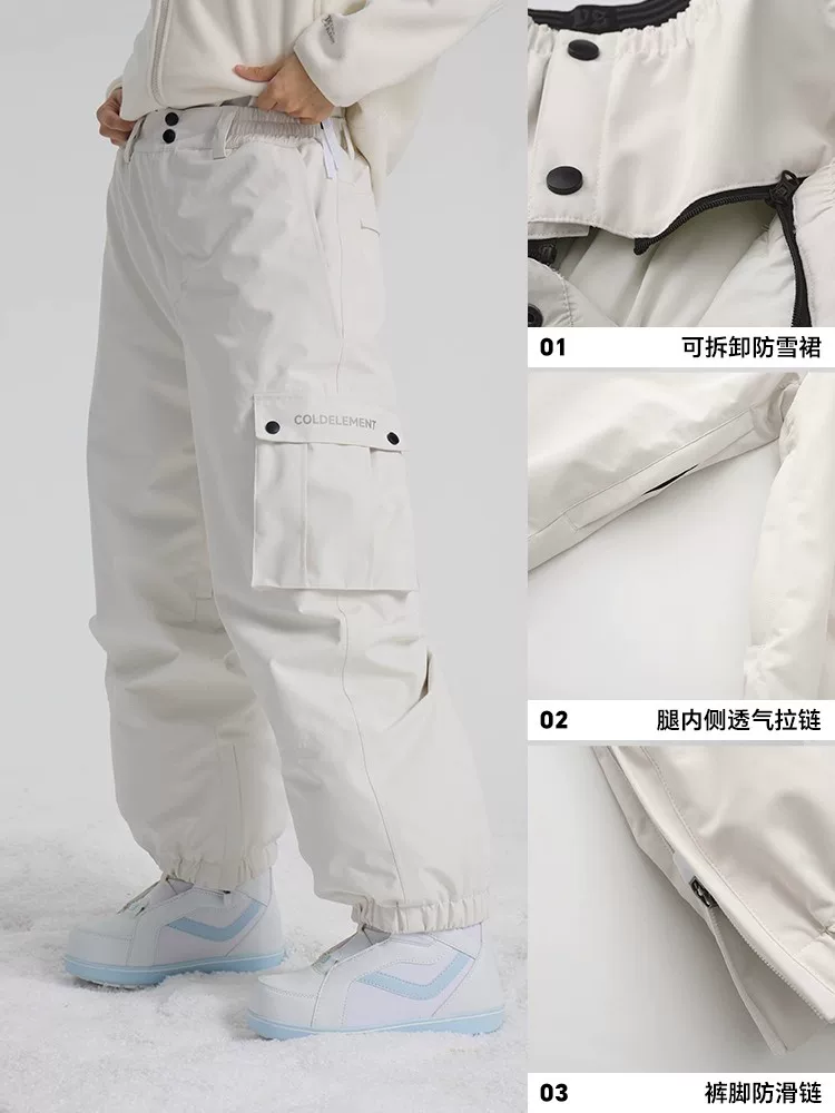 Quần trượt tuyết chống nước chuyên nghiệp Cold Element 3L dành cho nữ, quần thể thao ngoài trời mùa đông, dùng được cho ván trượt đơn và đôi, quần làm việc nam, thời trang năm 2024