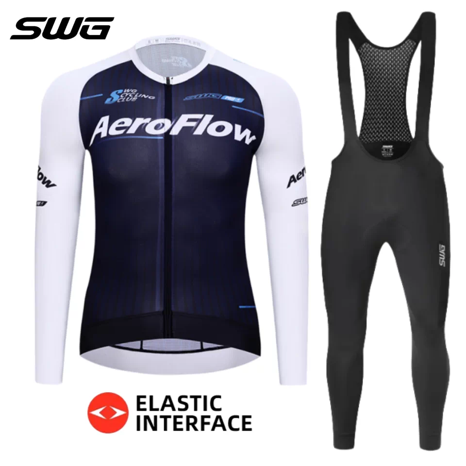 Áo thi đấu đạp xe chuyên nghiệp SWG Mingsheng Xuân Thu dài tay, thấm hút mồ hôi, thoáng khí, nhanh khô, quần áo đạp xe đường trường