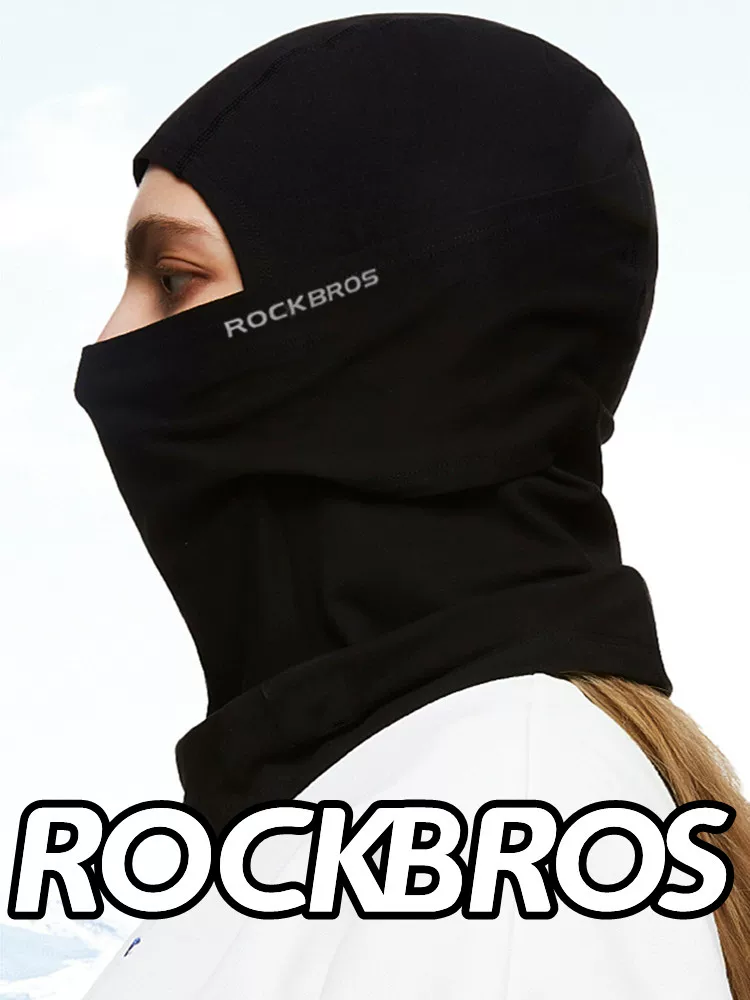 Mặt nạ trượt tuyết ROCKBROS bảo vệ mặt cho người lớn, nam và nữ, trượt ván trên tuyết có lót lông cừu, ấm áp, thoáng khí, mũ bảo vệ mặt khi đạp xe, nhanh khô