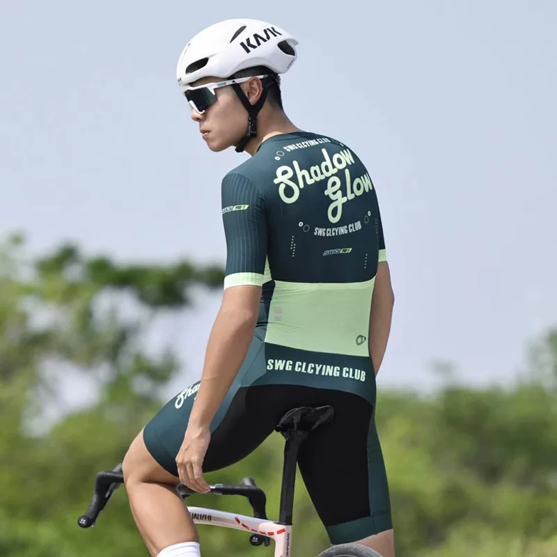 Áo thể thao đạp xe SWG Mingsheng dành cho nam, quần đạp xe đường trường kiểu mũi tên đôi, kiểu mới liền thân, mùa xuân, thoáng khí, nhanh khô