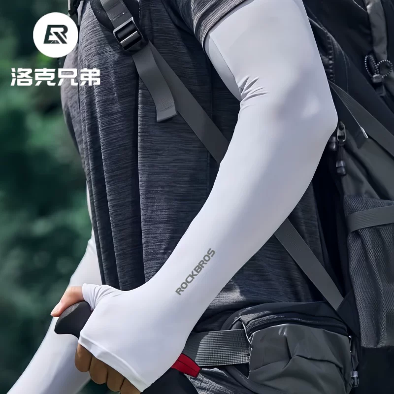 Rock Brothers Ice Sleeves Tay áo chống nắng cho nam Tay áo bằng lụa băng Tay áo chống tia cực tím cho nữ Tay áo mùa hè kiểu mới