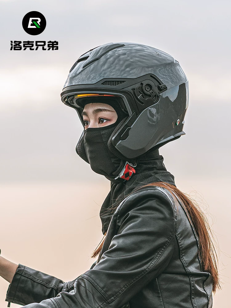 Mũ trùm đầu đi xe máy Rock Brothers mùa hè, chất liệu lụa đá, chống nắng, lót mũ bảo hiểm, chất liệu coolmax, làm mát