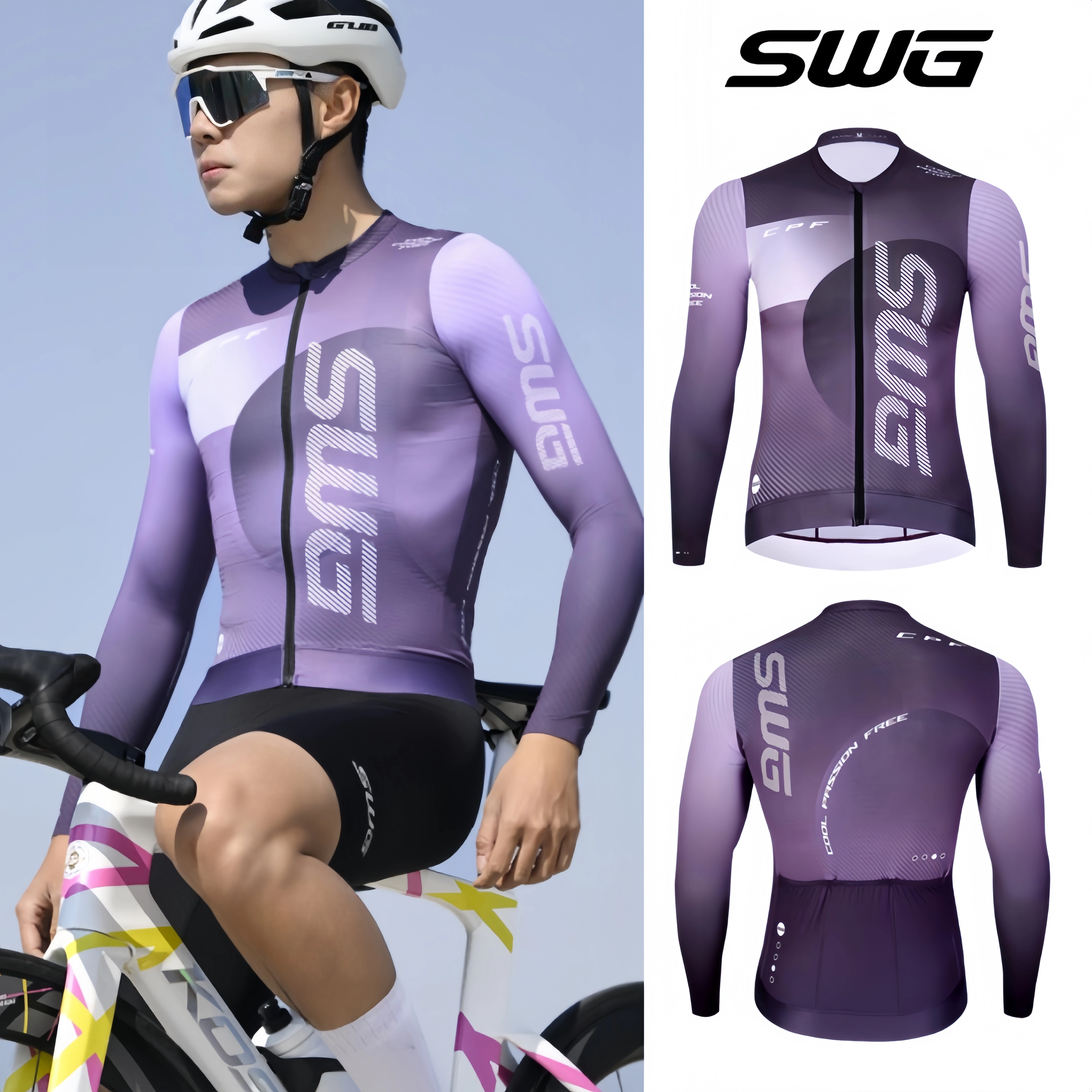 Áo đi xe đạp SWG Mingsheng dành cho nam mùa xuân và mùa thu quần áo đi xe đạp đường trường dài tay thấm mồ hôi nhanh khô