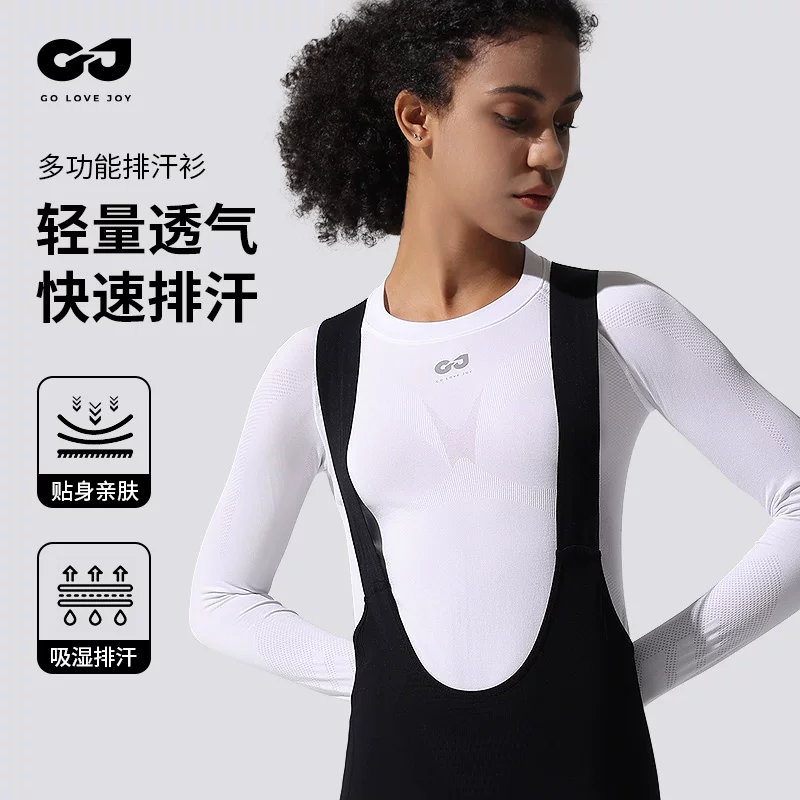 Golovejoy Áo thấm mồ hôi đi xe đạp dành cho nữ mùa thu đông dài tay lớp lót bên trong quần áo ấm áp xe đạp nhanh khô