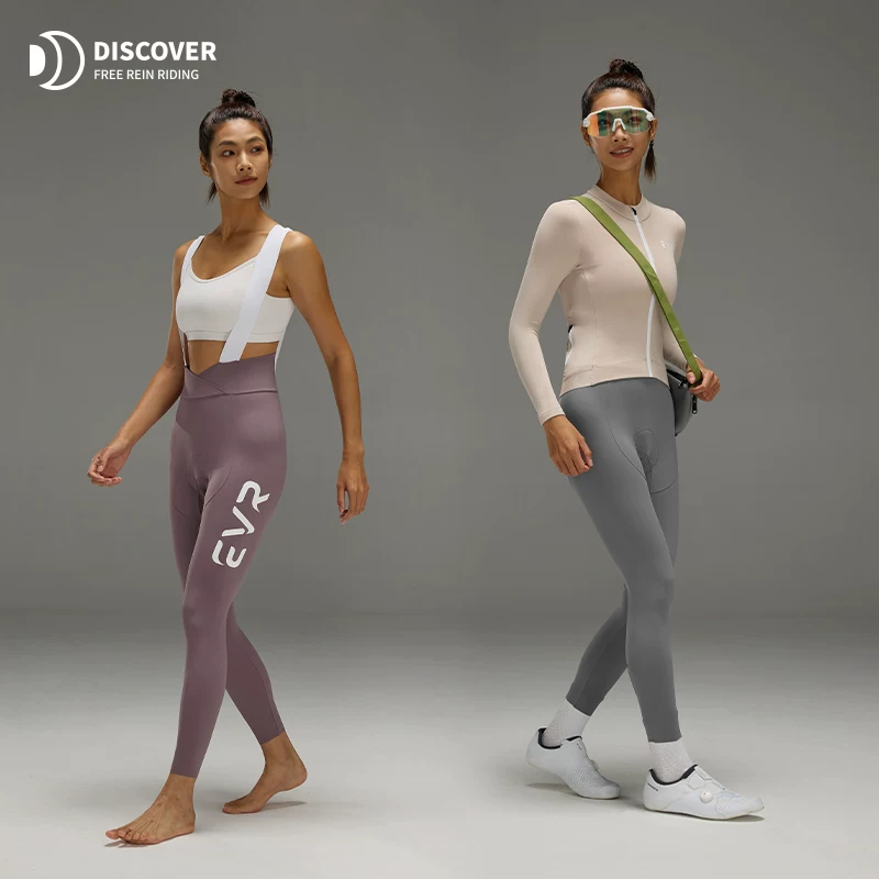 Quần đi xe đạp EVR-Double Arrow Bib dành cho nữ với quần thể thao có đệm, phong cách xuân thu, xe đạp đường trường khám phá