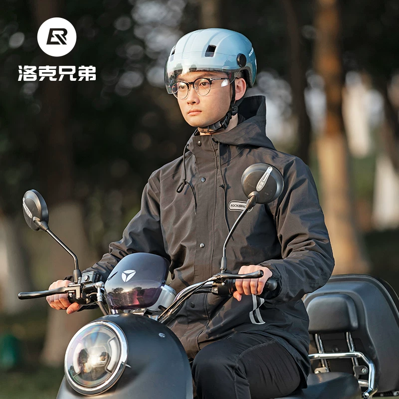 Áo mưa Rock Brothers dành cho nam và nữ, thích hợp cho xe đạp, xe đạp điện, xe máy, có đường may được dán băng, chống thấm nước và gió khi đi xe đạp và đi làm.