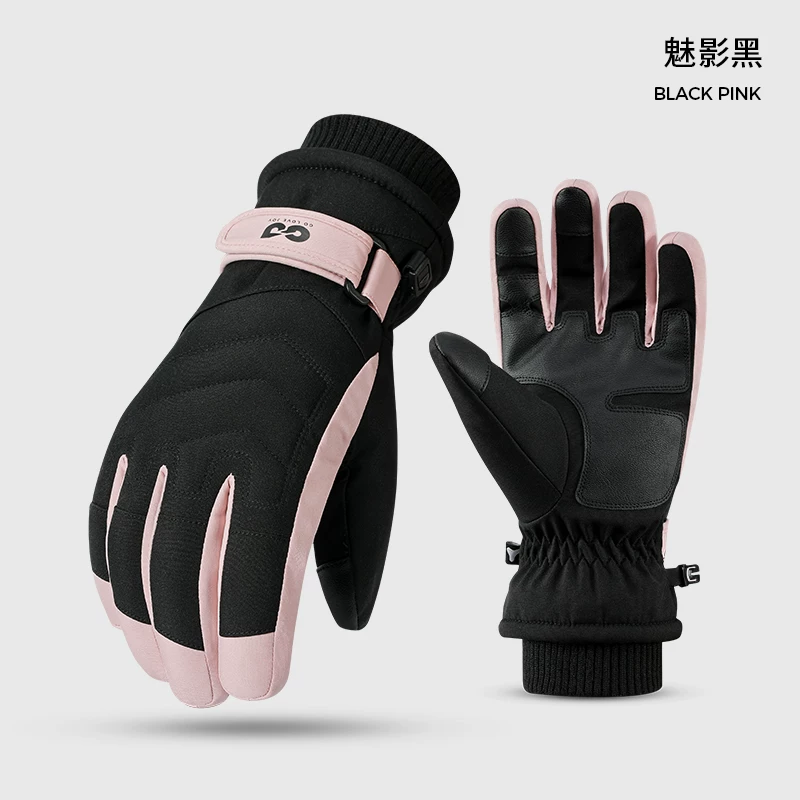 Găng tay trượt tuyết Golovejoy dành cho nam và nữ, không thấm nước và chống gió, đi xe đạp mùa đông, ấm áp, chống lạnh, dày dặn, tương thích với màn hình cảm ứng
