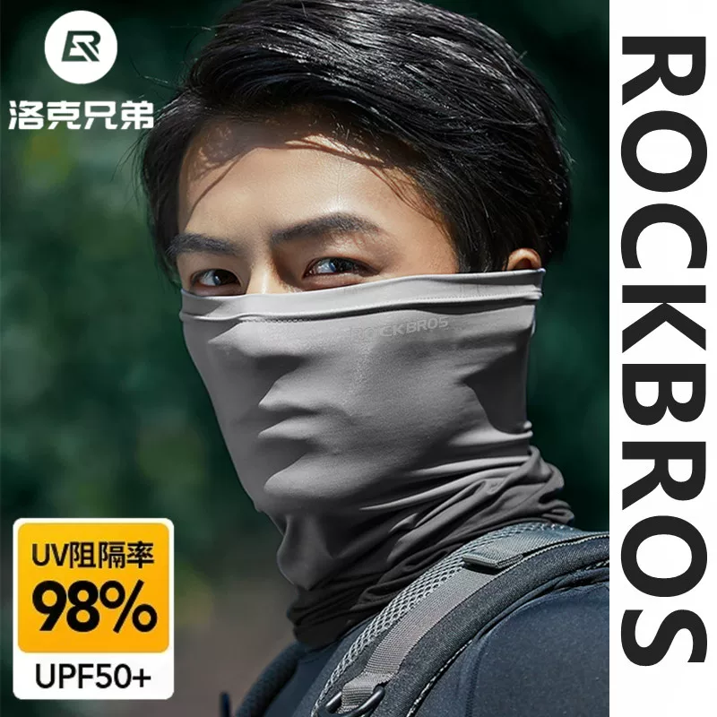 Mặt nạ chống nắng ngoài trời ROCKBROS, khăn che mặt chống gió, khăn quàng cổ, khăn che mặt mỏng bằng lụa băng liền mạch, khăn quàng cổ đi xe đạp