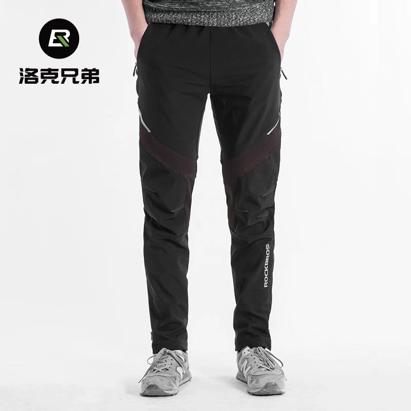 Quần thể thao Rock Brothers quần chạy bộ quần đi xe đạp thông thường quần thể dục unisex ngoài trời lông cừu ấm áp mùa thu đông