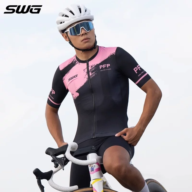 Áo thể thao đạp xe mùa hè mới của SWG Mingsheng dành cho nam, chất liệu thoáng khí, nhanh khô, thấm hút mồ hôi, tay ngắn.