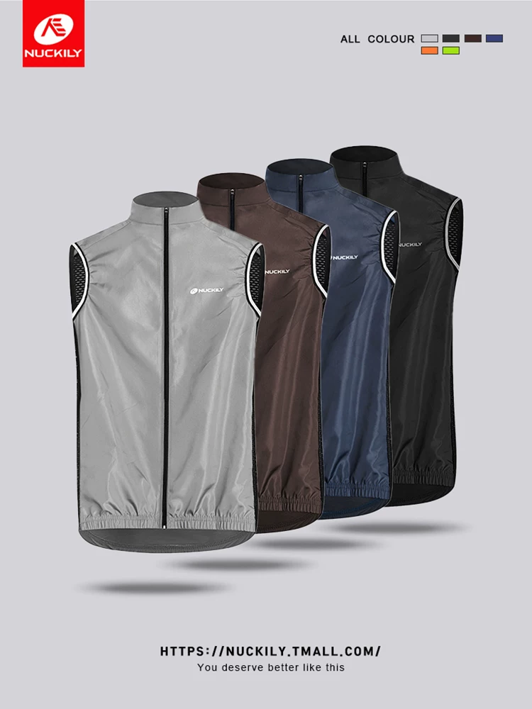 Áo khoác đi xe đạp chống gió mùa xuân, mùa thu và mùa hè NUCKILY dành cho nam và nữ, xe đạp leo núi, xe đạp đường trường, áo không tay phản quang