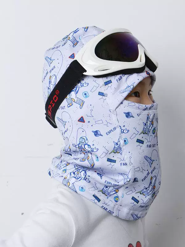 Mũ bảo vệ mặt khi trượt tuyết cho trẻ em, lớp lót mũ bảo hiểm đi xe đạp mùa đông cho bé trai, khăn giữ ấm cổ, khẩu trang giữ ấm lót lông cừu chống gió cho bé gái