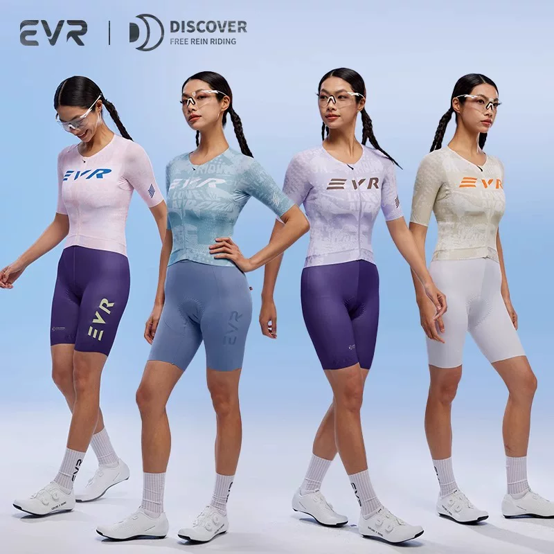 Áo thun đi xe đạp evr ngắn tay dành cho nữ mùa hè mới thoáng khí thấm mồ hôi đi xe đạp đường bộ nhanh khô thiết bị đi xe đạp hàng đầu