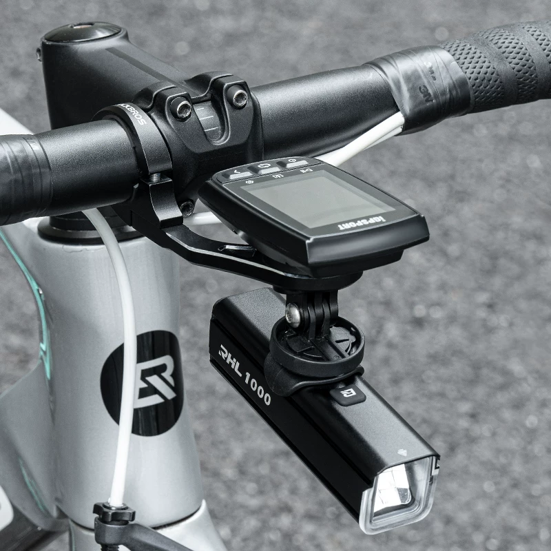 Bộ đèn trước xe đạp và máy tính Rock Brothers, tích hợp cho phụ kiện thiết bị đạp xe đường trường và đi đêm.