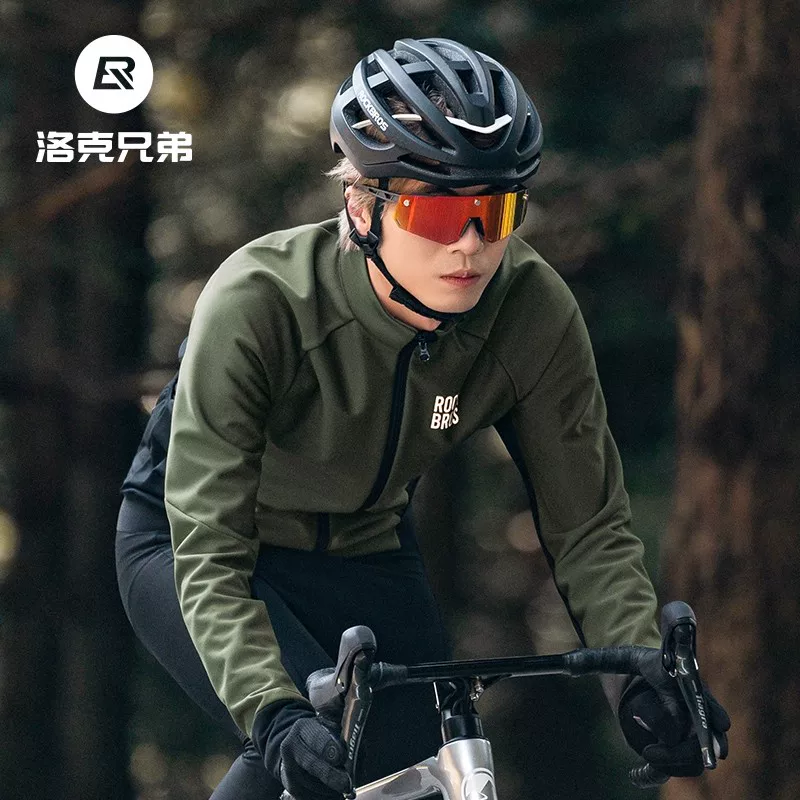 Áo thun dài tay đi xe đạp mùa thu đông của Rock Brothers Áo thun dài tay giữ ấm cho nam giới đi xe đạp leo núi trên đường bộ