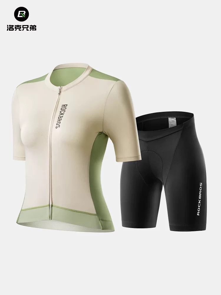 Rock Brothers quần áo đi xe đạp nữ ngắn tay phù hợp với quần short đi xe đạp đường bộ thể thao quần áo thoáng khí thiết bị mùa hè
