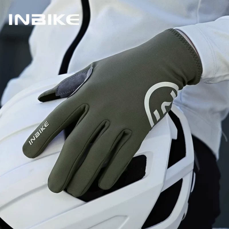 Găng tay đi xe đạp ấm áp INBIKE có màn hình cảm ứng toàn ngón tay mùa thu đông, thiết bị đi xe đạp đường trường chống sốc dành cho nam và nữ