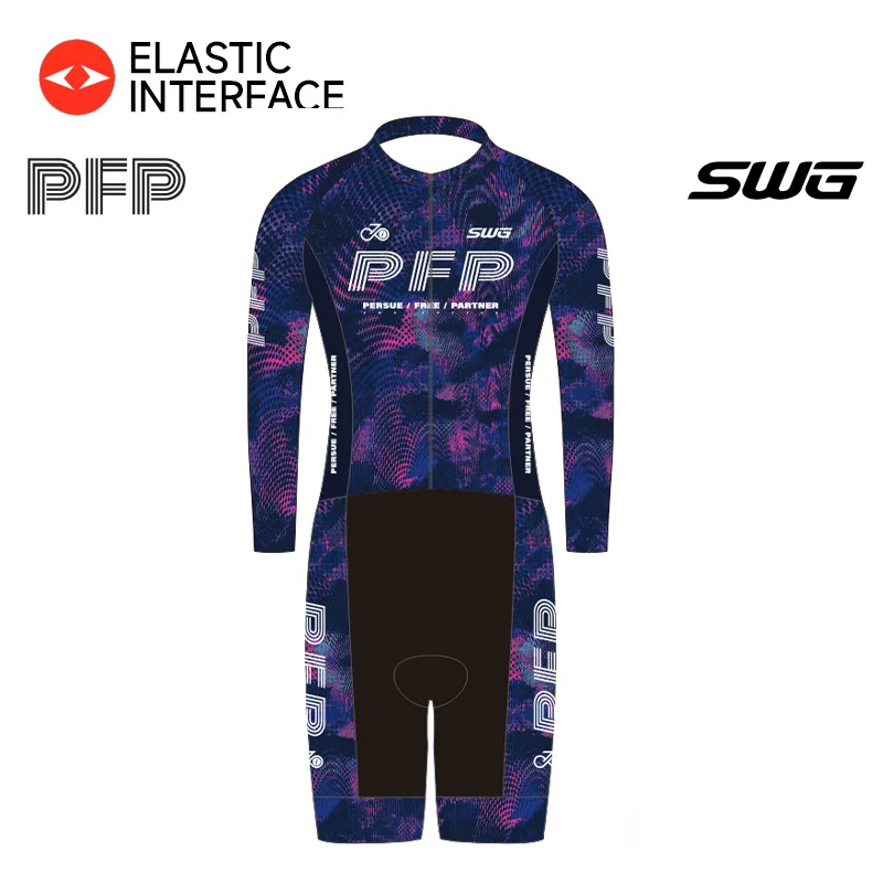 Áo thể thao đạp xe liền thân SWG Mingsheng hai mũi tên, tay dài, dành cho nam, mùa hè, chuyên nghiệp, thi đấu, thoáng khí, nhanh khô