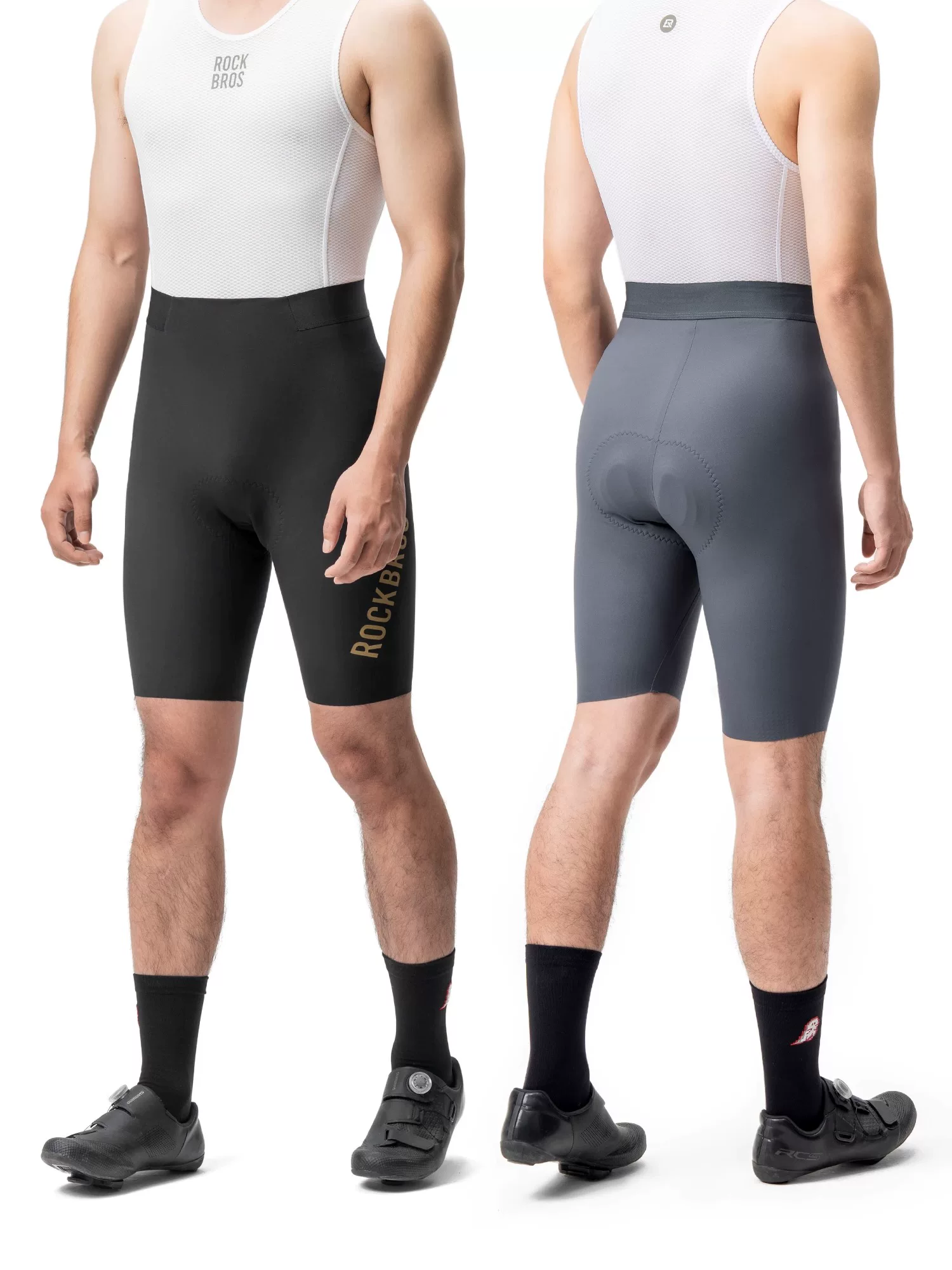 Quần short đi xe đạp Rock Brothers Double Arrow Bib Quần short nam mùa hè thoáng khí Thiết bị quần áo đi xe đạp