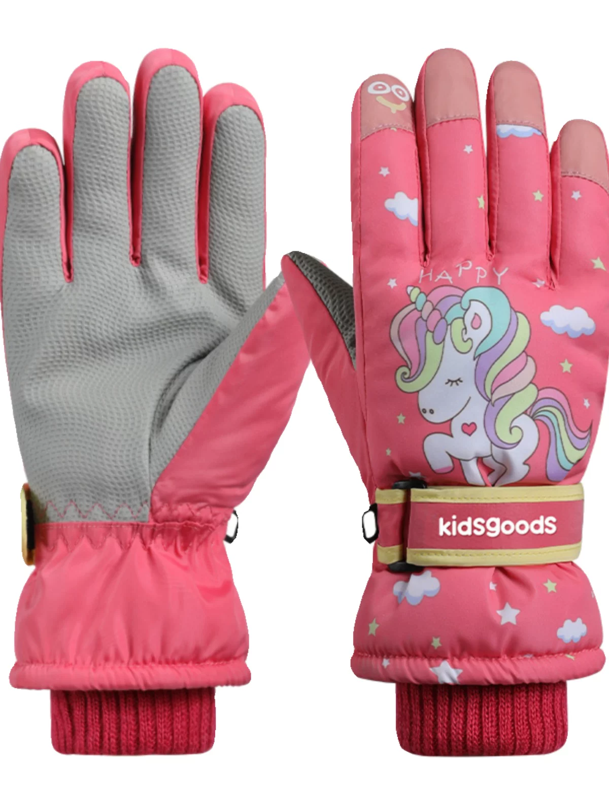 Găng tay năm ngón dành cho trẻ em dành cho bé trai, găng tay đi xe đạp ấm áp ngoài trời mùa đông, găng tay trượt tuyết chống gió và chống nước dành cho bé gái dành cho bé trai