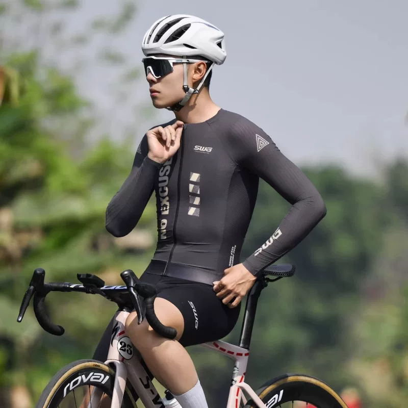 Áo xe đạp nam SWG Mingsheng cao cấp, mùa hè, dài tay, bộ đồ đạp xe đường trường