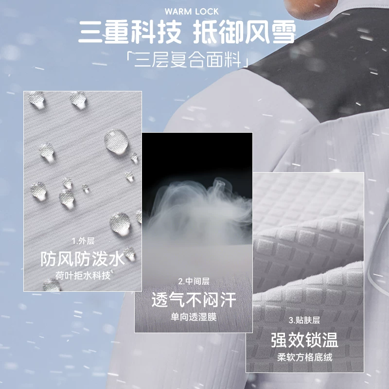 Áo đi xe đạp mùa đông EVR dành cho nam, ấm áp và lót lông cừu, áo đi xe đạp giả hai mảnh, thoáng khí và chống thấm nước