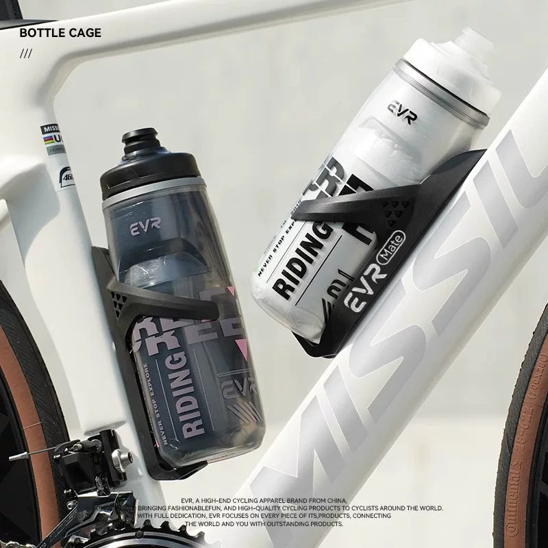 Giá để bình nước bằng sợi carbon EVR-Pneumatic, giá để cốc nước xe đạp leo núi, giá đỡ xe đạp đường trường, thiết bị đạp xe nhẹ