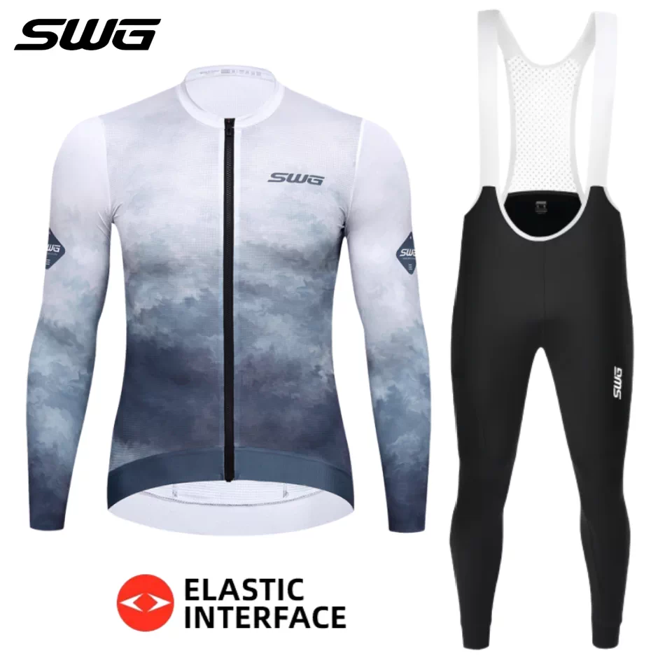 Áo xe đạp mùa hè SWG Mingsheng dành cho nam, áo dài tay mùa xuân thu, quần bib xe đạp leo núi