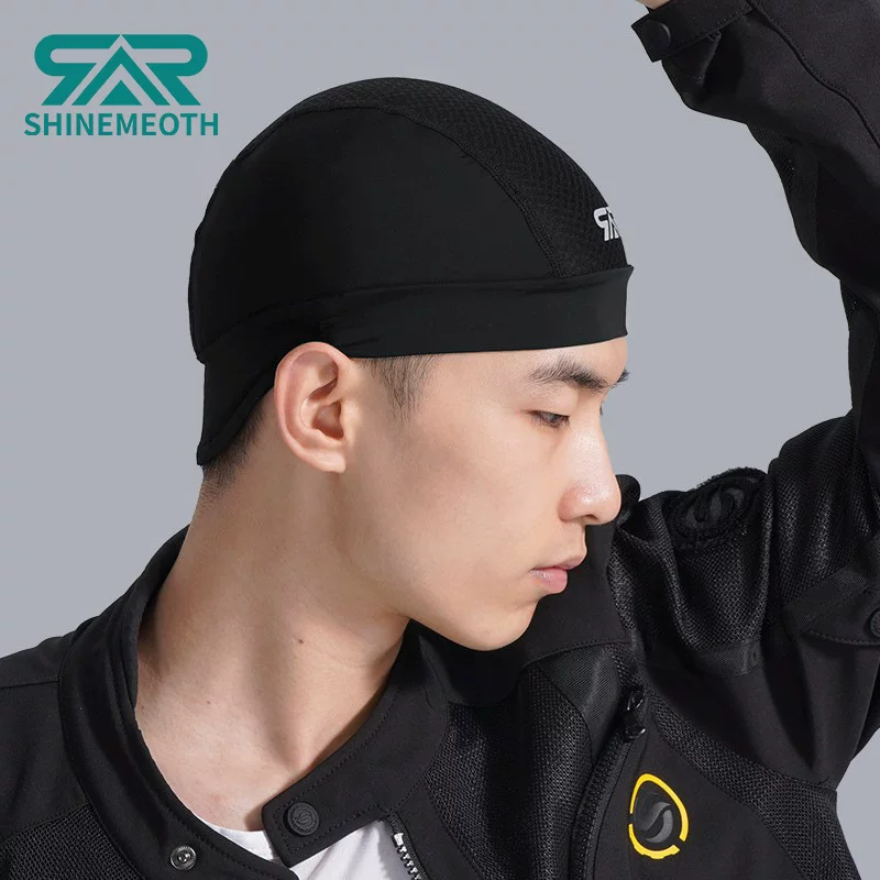 Mũ đội đầu dành cho nam giới, mũ đi xe máy mùa hè, lớp lót mũ bảo hiểm, lớp lót bên trong, mũ chống nắng mỏng thoáng khí bằng lụa băng khi đi xe đạp
