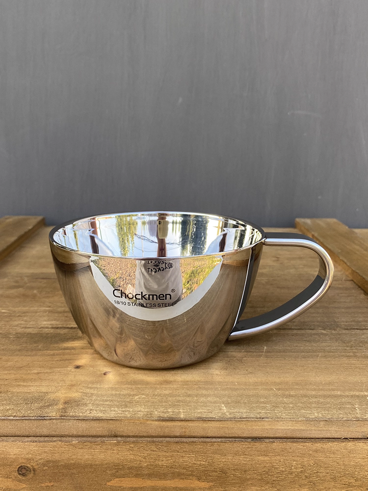 Bát inox 18/10 hai lớp có tay cầm, cốc đựng sữa ăn sáng, bát sen cách nhiệt và chống bỏng để ăn và uống súp
