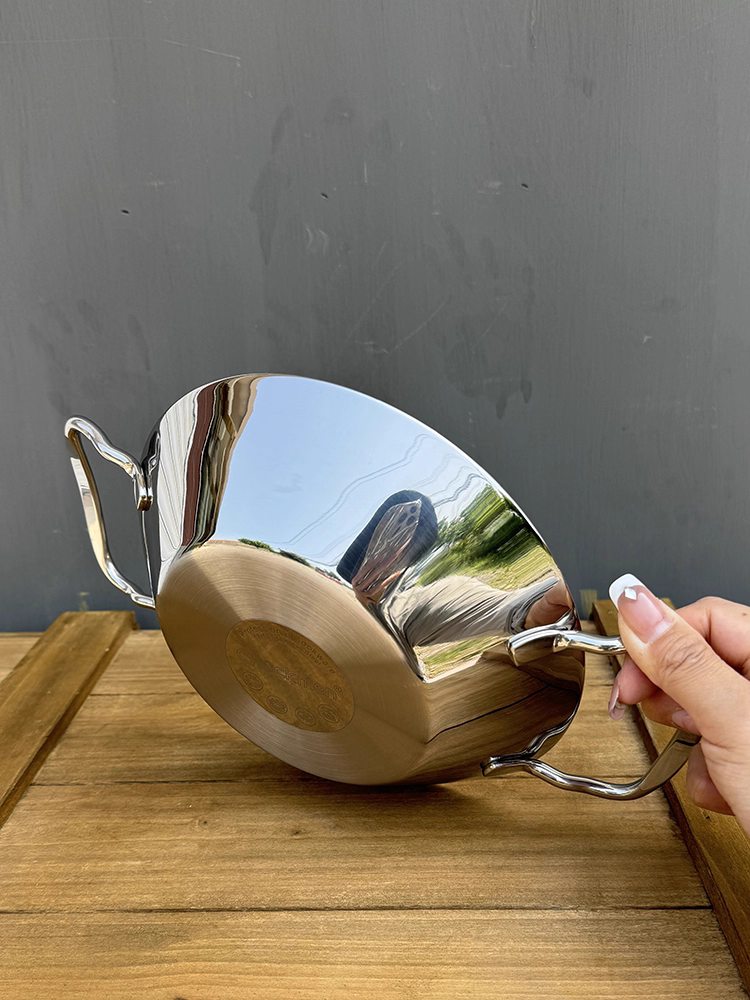 Chảo rán đa năng inox 18/10 hai quai, chảo khô, chảo lẩu cay, chảo chống dính 20/24cm