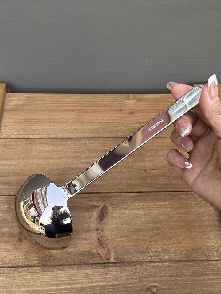 Muỗng đầu tròn lớn cán dài bằng thép không gỉ 18/10 hạng nặng, muỗng súp lớn miệng sâu dày, muỗng cháo, muỗng phục vụ cơm và bột.