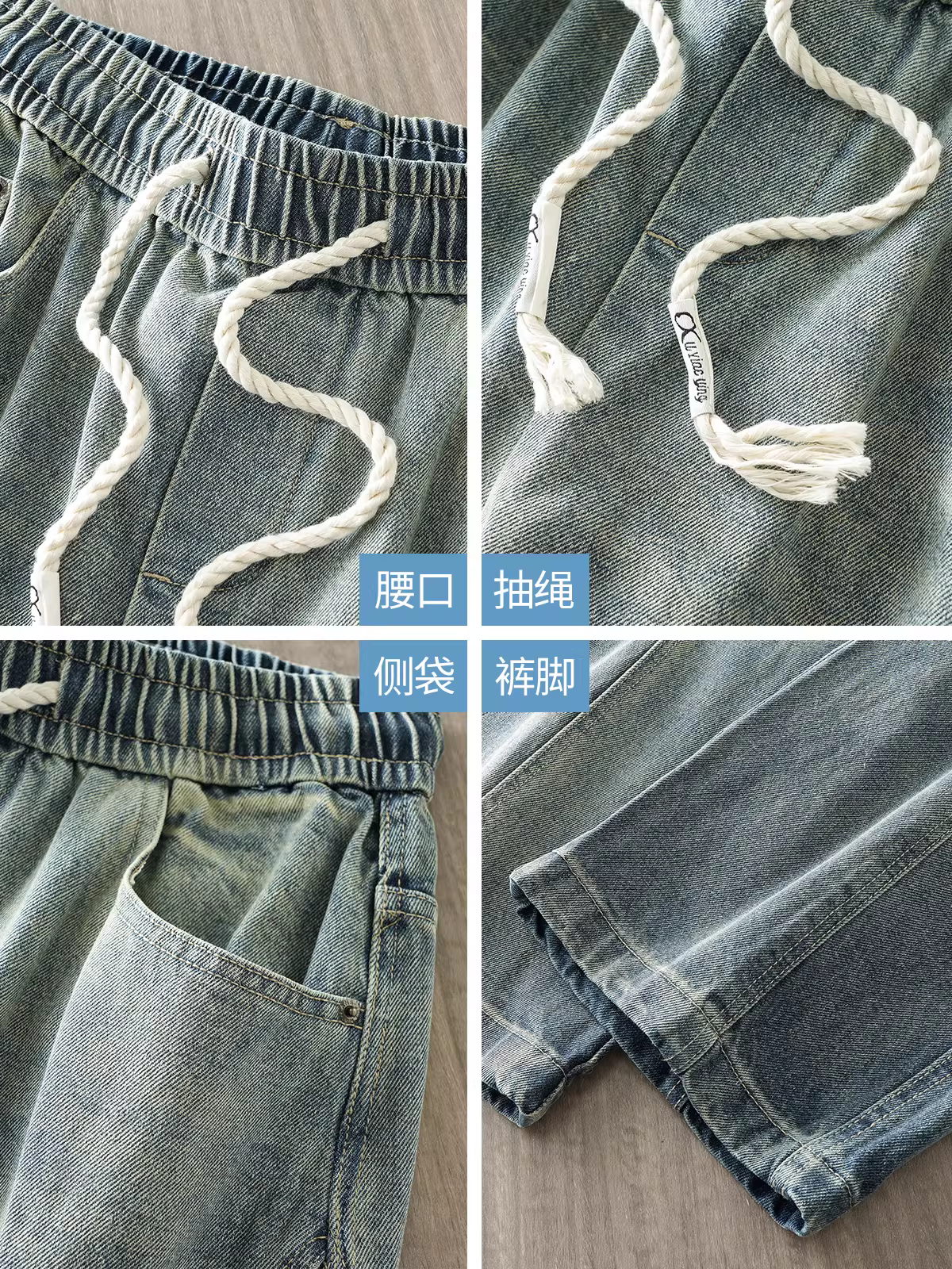 Quần jean bootcut kiểu đường phố Mỹ dành cho nam, thương hiệu thời thượng mùa hè, quần ống rộng cá tính, quần cargo ống thẳng rộng rãi, kiểu rách cá tính