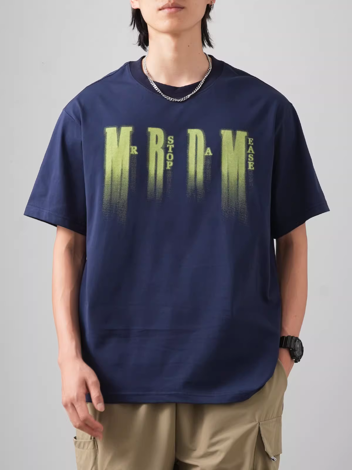 Áo thun lụa băng hạng nặng kiểu Mỹ dành cho nam, tay ngắn, dáng rộng cho mùa hè, thương hiệu thời trang đường phố cao cấp có in chữ, áo thun tạo cảm giác mát mẻ cho thanh thiếu niên.