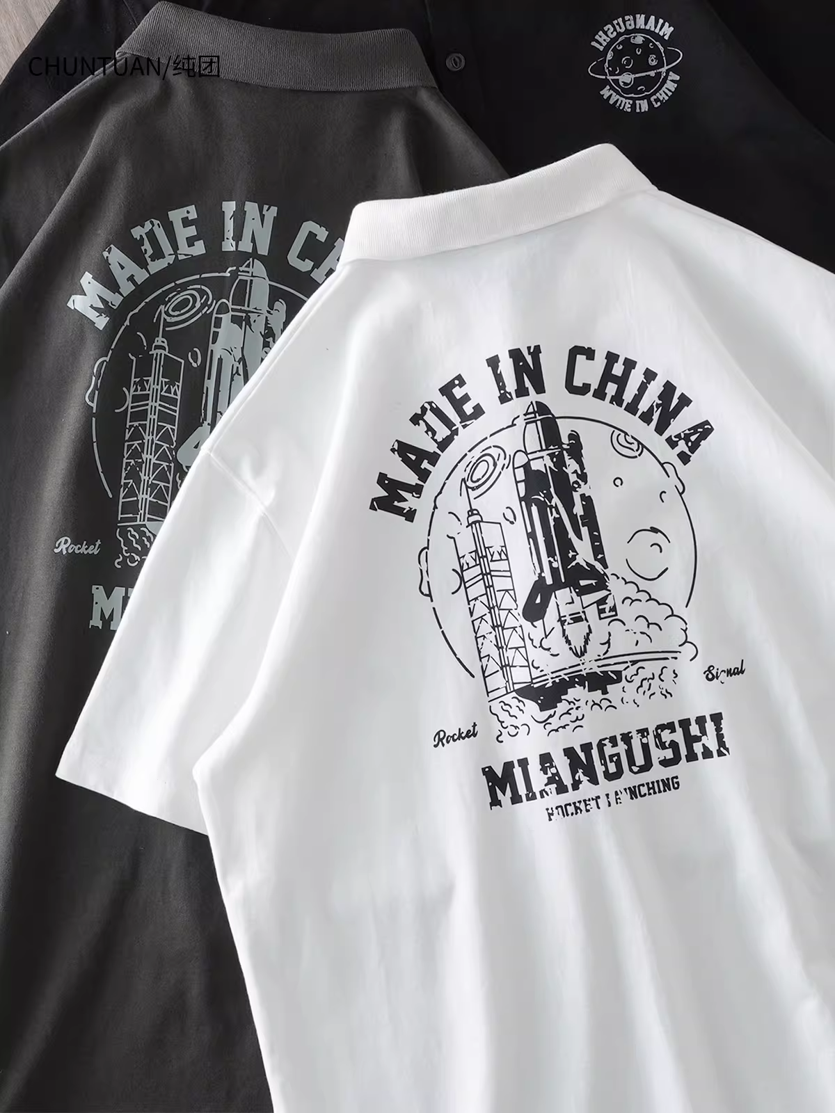 Áo polo nam cotton 100% cao cấp 320G, tay ngắn, mùa hè, kiểu dáng thời trang, in họa tiết, chất liệu thoáng mát, cổ trụ, phong cách casual.