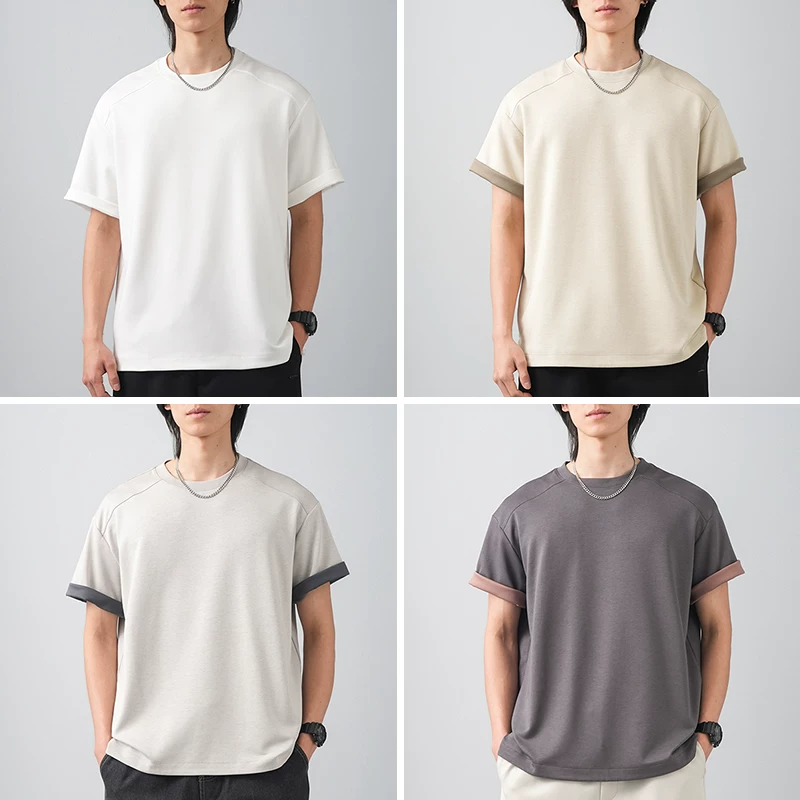 Áo thun nam modal chất liệu mát mẻ, tay ngắn, kiểu dáng mới hè 2025, mềm mại, thoáng khí, màu trơn, dày dặn, nhanh khô