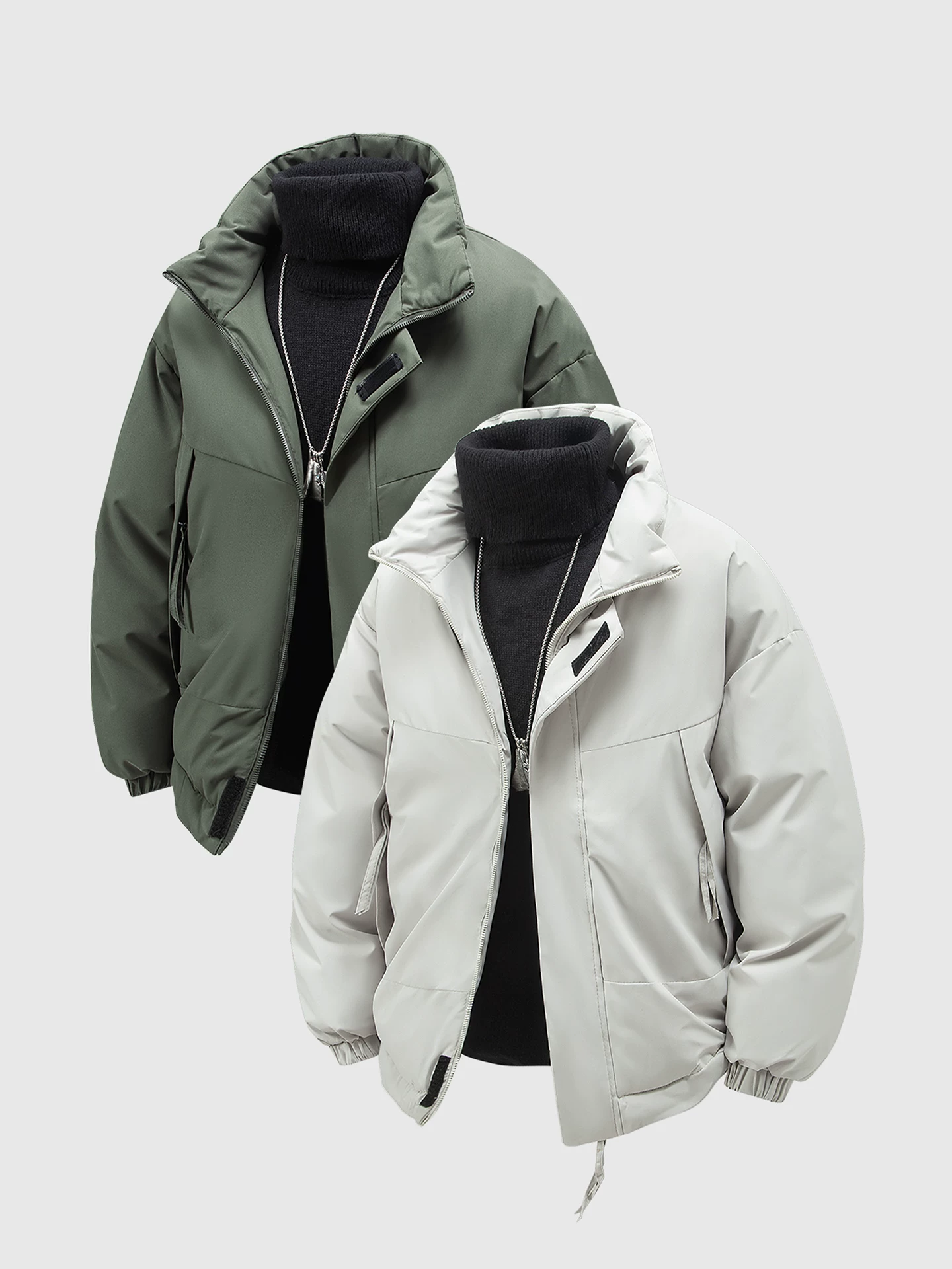 Áo khoác cotton cổ đứng nam cho mùa thu đông, thương hiệu thời trang phong cách Mỹ, dáng rộng, phong cách trẻ trung, áo khoác cotton dày dặn và ấm áp.