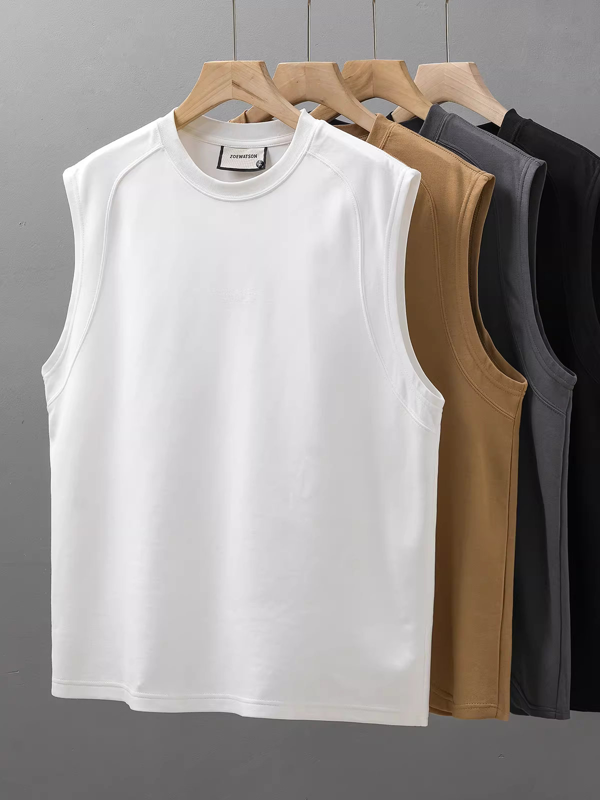 Áo thun nam không tay, chất liệu dày 300g, kiểu dáng rộng rãi mùa hè, áo ba lỗ thể thao thời trang, áo vest bóng rổ, áo ba lỗ nam