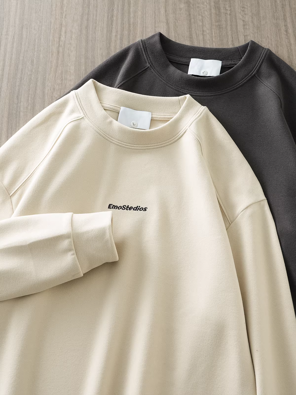 Áo thun nam tay raglan bằng nhung Đức hạng nặng, áo thun dài tay mùa thu đông bằng nhung hai mặt ấm áp kiểu Mỹ, áo thun cổ tròn.