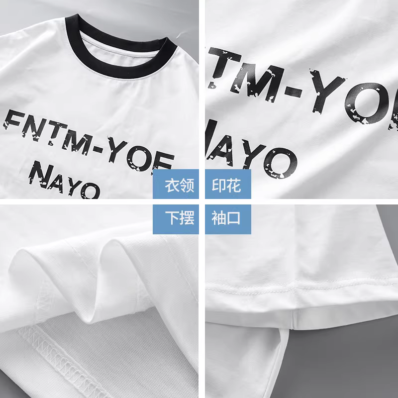 Áo thun cotton nguyên chất hạng nặng 220G dành cho nam, tay ngắn, phong cách cổ điển Mỹ mùa hè, dáng rộng, in màu phối, cổ tròn, áo sơ mi nửa tay.