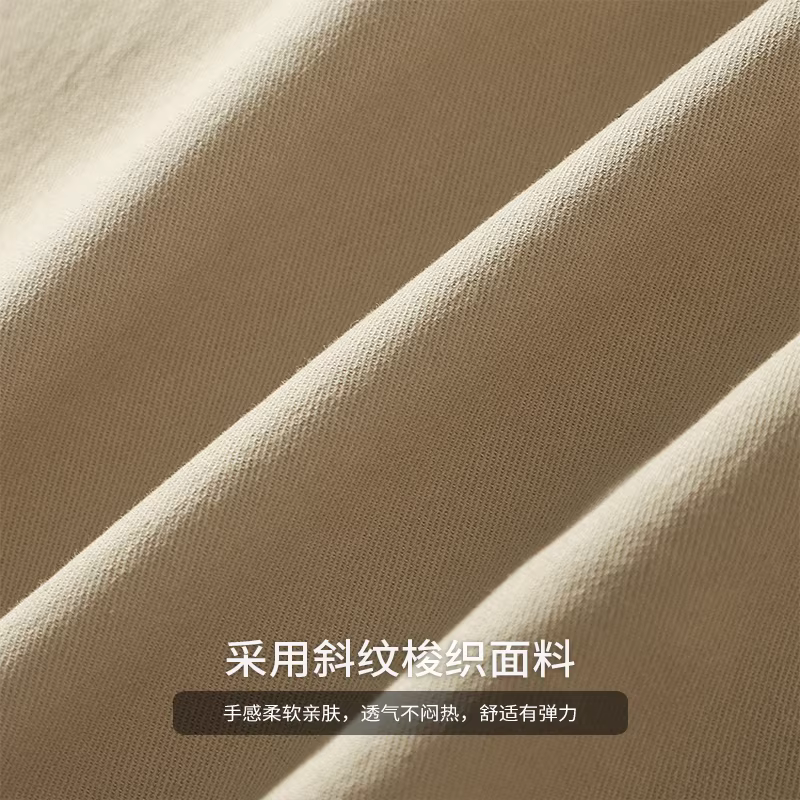 Quần short kaki kiểu Nhật nguyên chất dành cho nam, quần dài vừa phải dáng rộng thường ngày mùa hè, quần short thể thao năm điểm mới năm 2023.