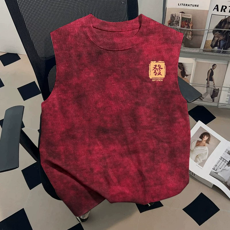 Cửa hàng~ Quần áo xuất khẩu hàng hiệu với giá giảm, cảm giác cao cấp, áo gile nam kiểu tie-dye năng động