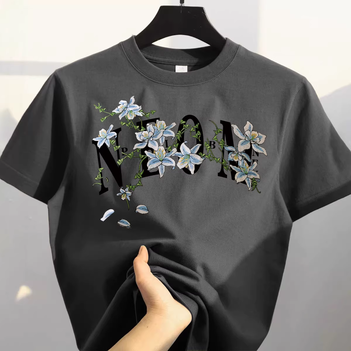 Áo thun cotton 100% nguyên chất, kiểu dáng đơn giản, in họa tiết, tay ngắn, hàng xuất khẩu, thanh lý kho.