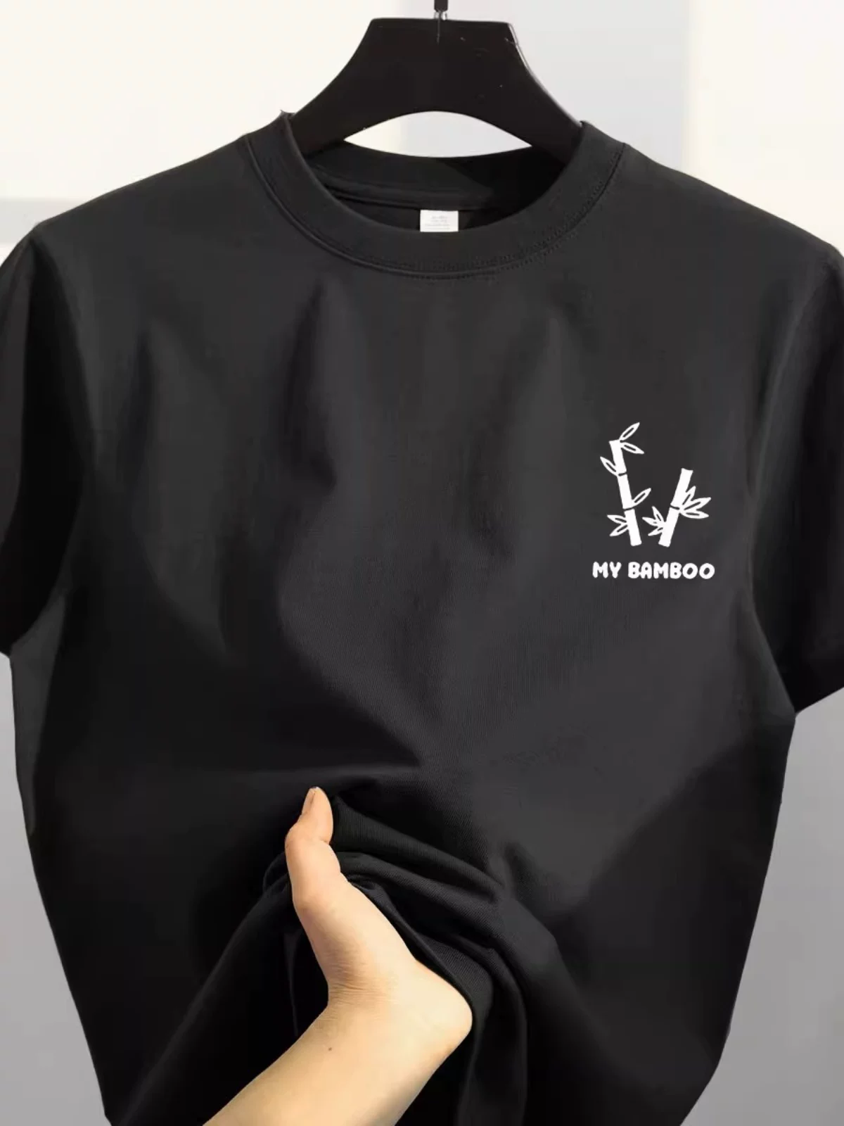 Xả kho hàng xuất khẩu dư thừa ~2024 áo thun cotton nguyên chất dày dặn, tay ngắn, kiểu dáng đơn giản, đa năng, rộng rãi dành cho nam và nữ