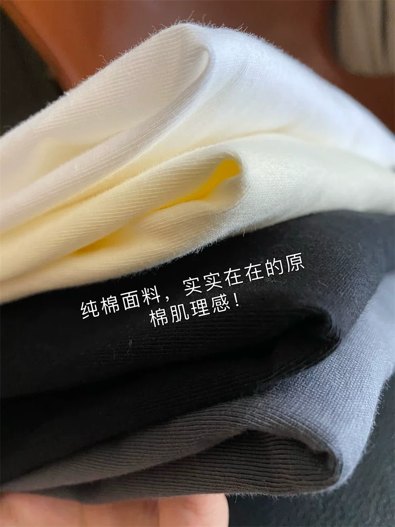 Outlet~ Hàng xuất khẩu, áo thun cotton nguyên chất màu trơn đơn giản, đa năng, tay dài mùa thu, giảm giá